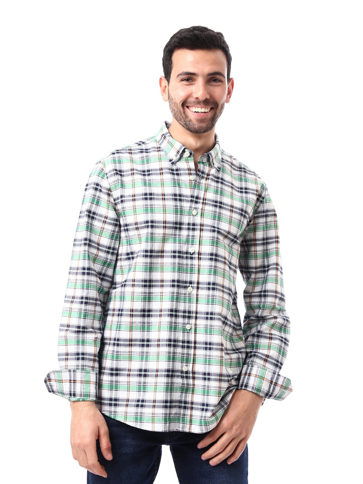 Chemise homme à carreaux à manches longues – design moderne et confortable – SHI24SCOR17410TM1
