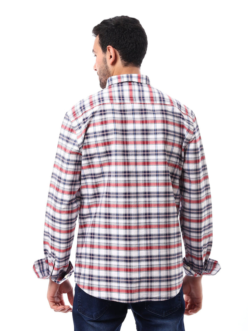 Chemise homme à carreaux à manches longues – design moderne et confortable – SHI24SCOR17410TM1