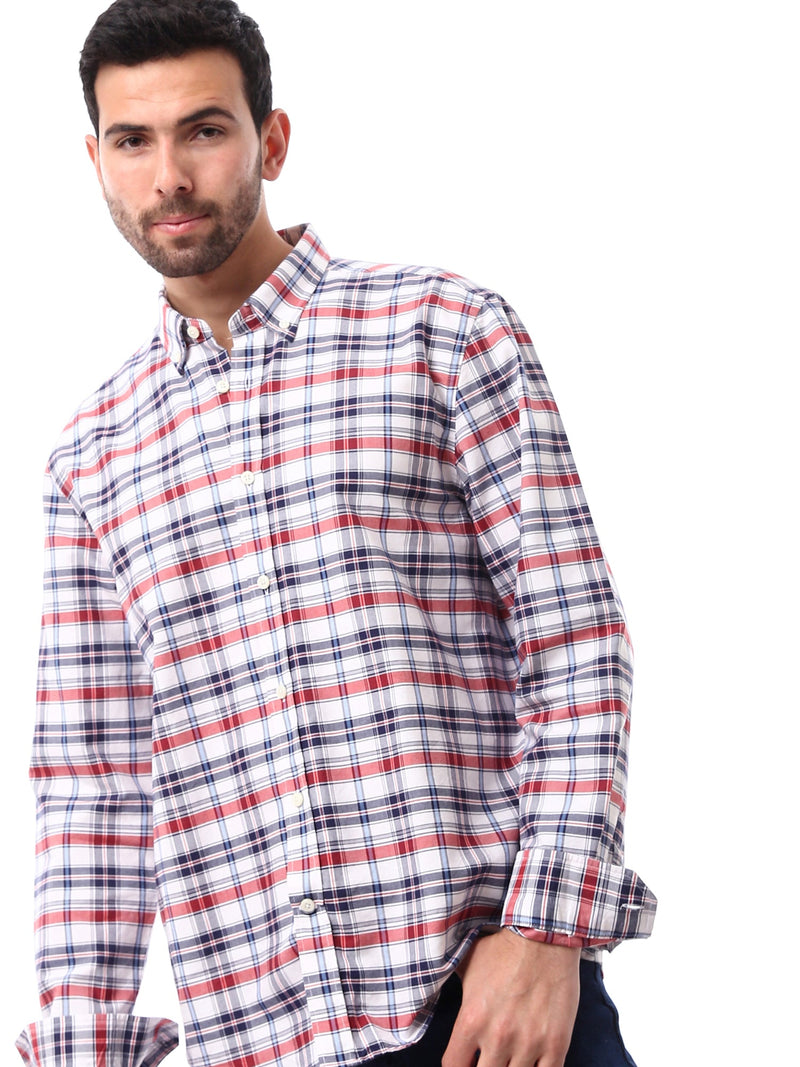 Chemise homme à carreaux à manches longues – design moderne et confortable – SHI24SCOR17410TM1