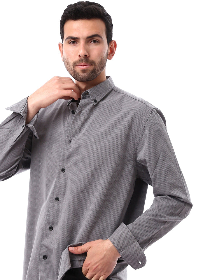 Chemise pour homme élégante avec motif discret et manches longues - SHI24SDCR17424TM1