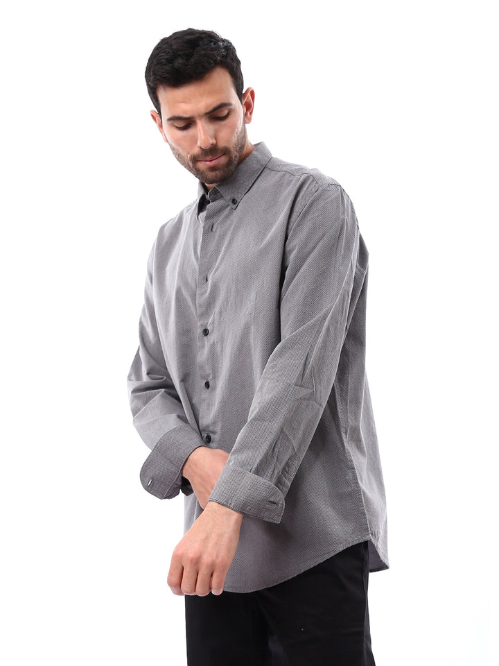 Chemise pour homme élégante avec motif discret et manches longues - SHI24SDCR17424TM1