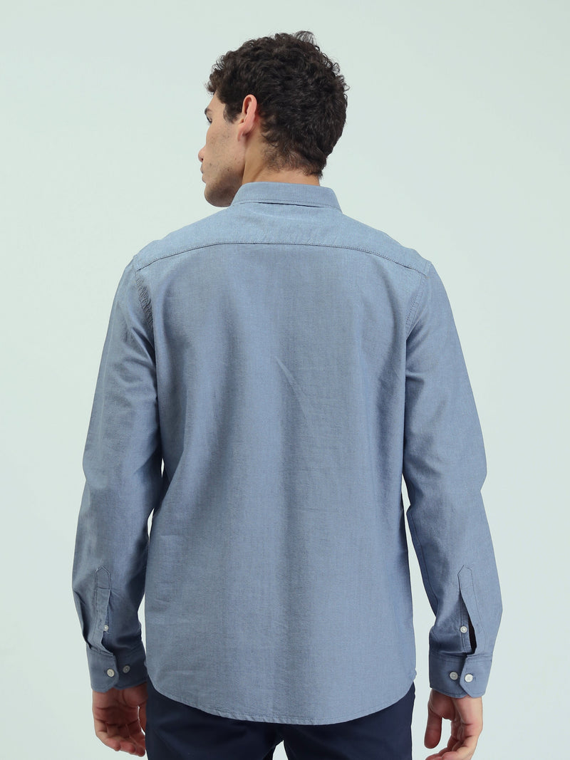 قميص رجالي بأكمام طويلة وياقة Button-Down وقصة Regular – كاجوال شيك - SHI25GEOR19000TM1