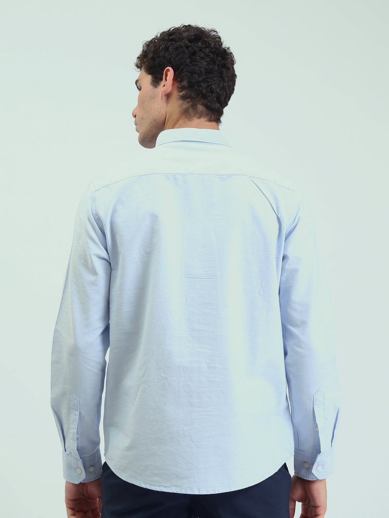 قميص رجالي بأكمام طويلة وياقة Button-Down وقصة Regular – كاجوال شيك - SHI25GEOR19000TM1