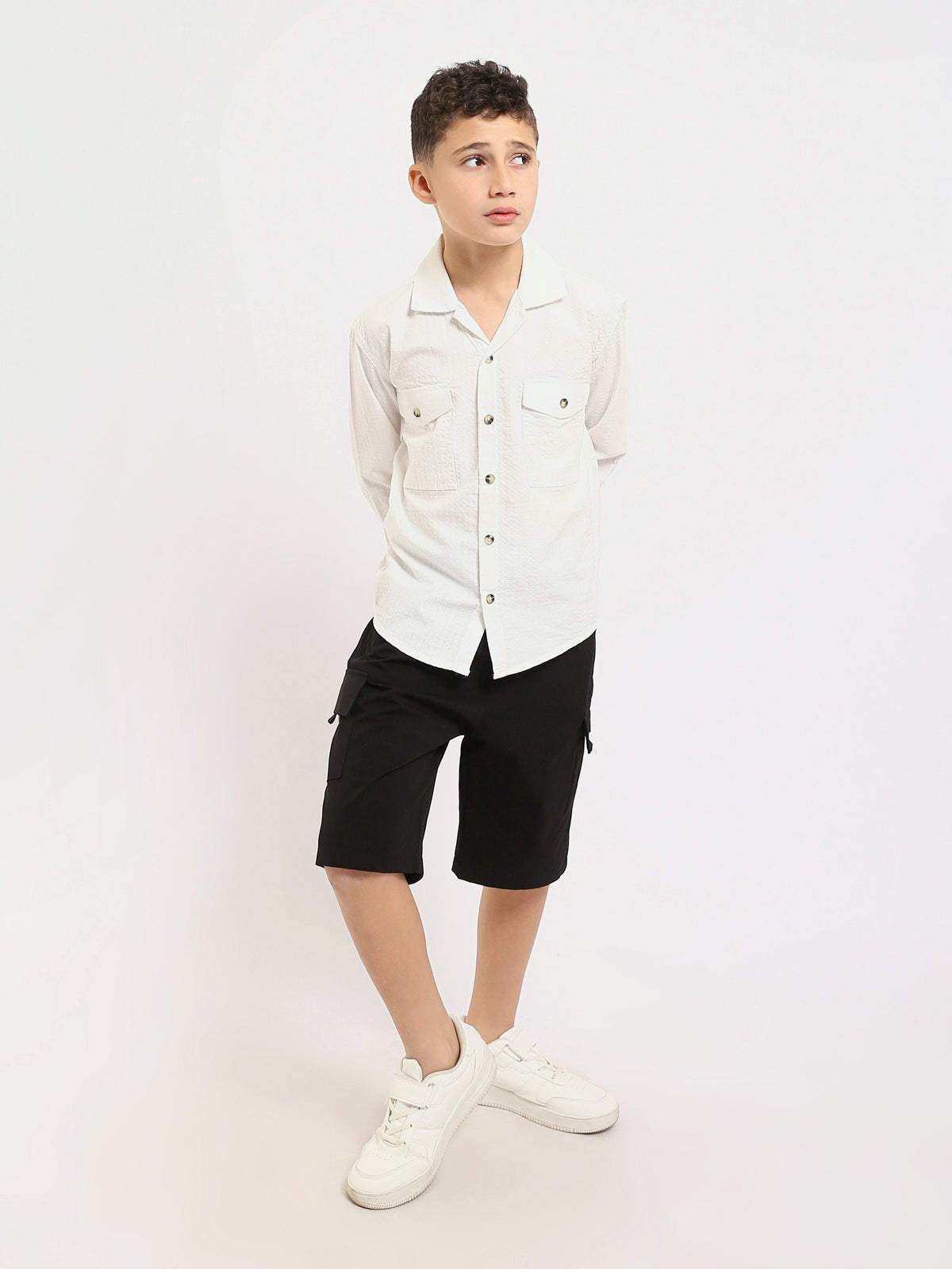 Chemise enfant garçon à manches longues au design élégant – SHI25SECR19540TB1