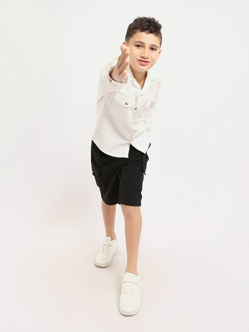 Chemise enfant garçon à manches longues au design élégant – SHI25SECR19540TB1