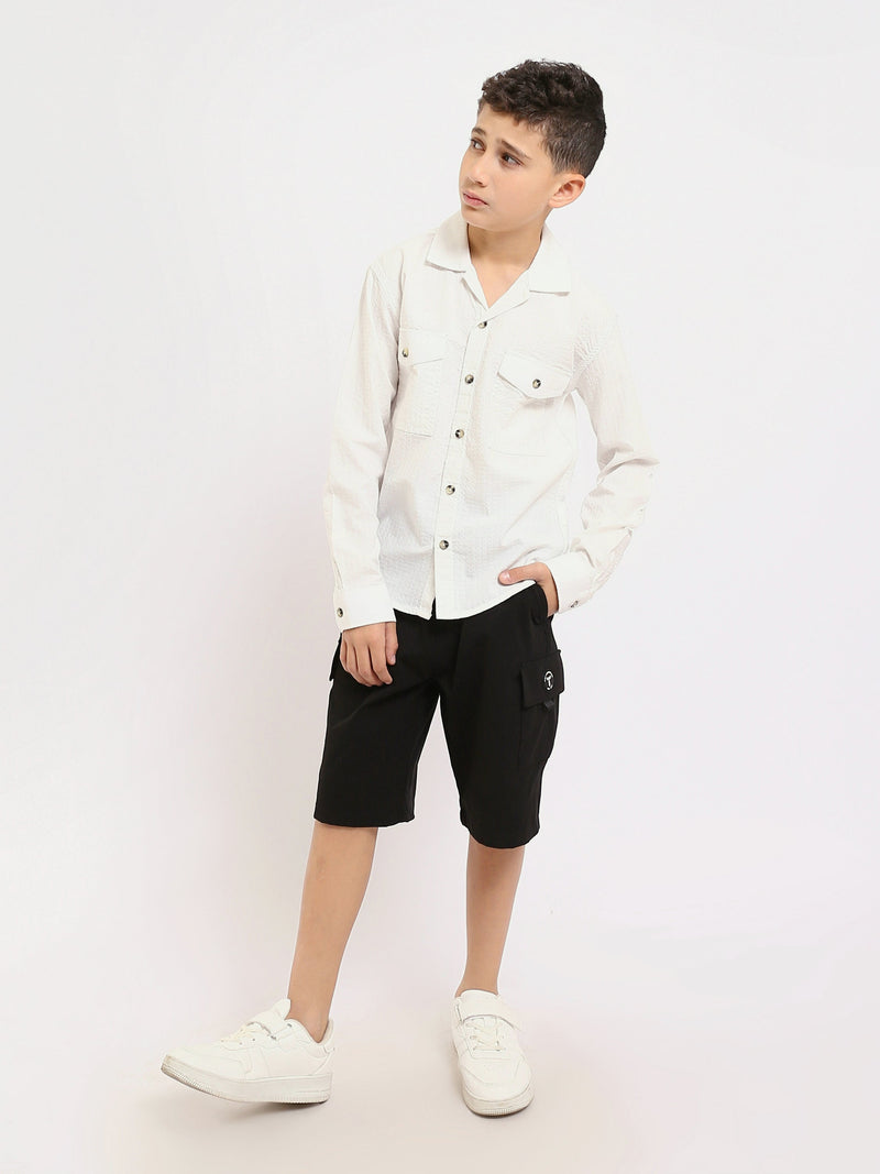 Chemise enfant garçon à manches longues au design élégant – SHI25SECR19540TB1