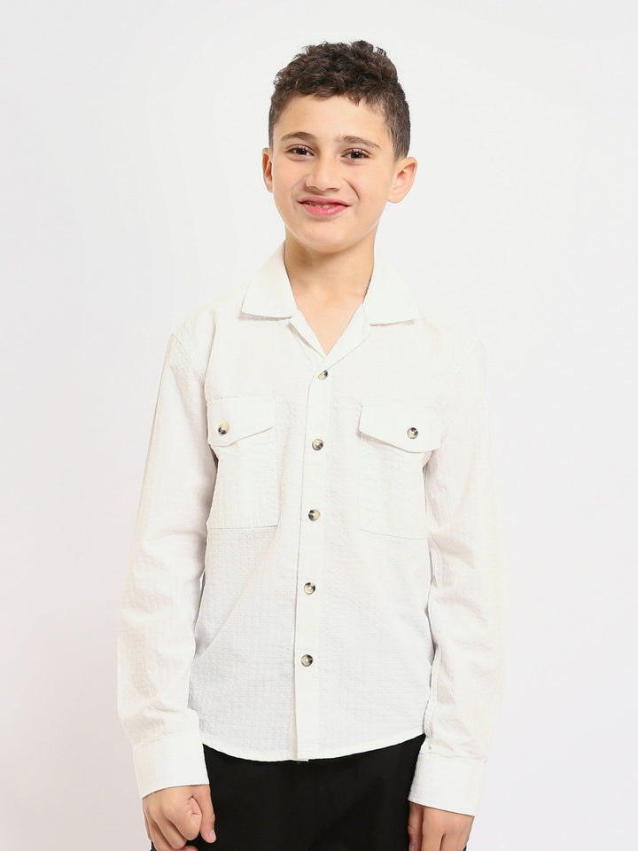 Chemise enfant garçon à manches longues au design élégant – SHI25SECR19540TB1