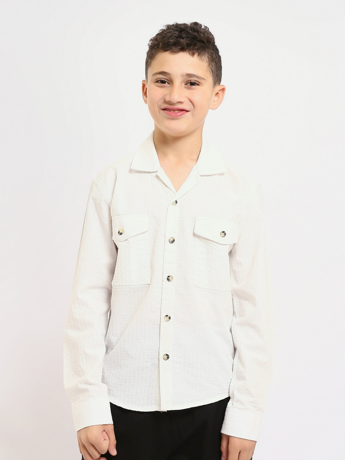 Chemise enfant garçon à manches longues au design élégant – SHI25SECR19540TB1