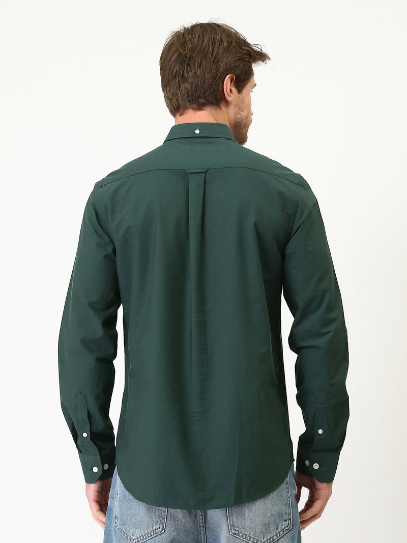 قميص رجالي سادة بأكمام طويلة وياقة Button-Down – كاجوال شيك عصري SHI25SEOR16950TM1