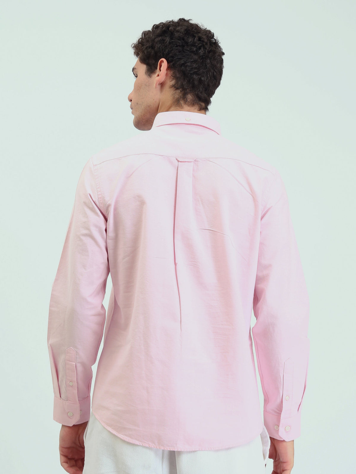 قميص رجالي سادة بأكمام طويلة وياقة Button-Down – كاجوال شيك عصري SHI25SEOR16950TM1