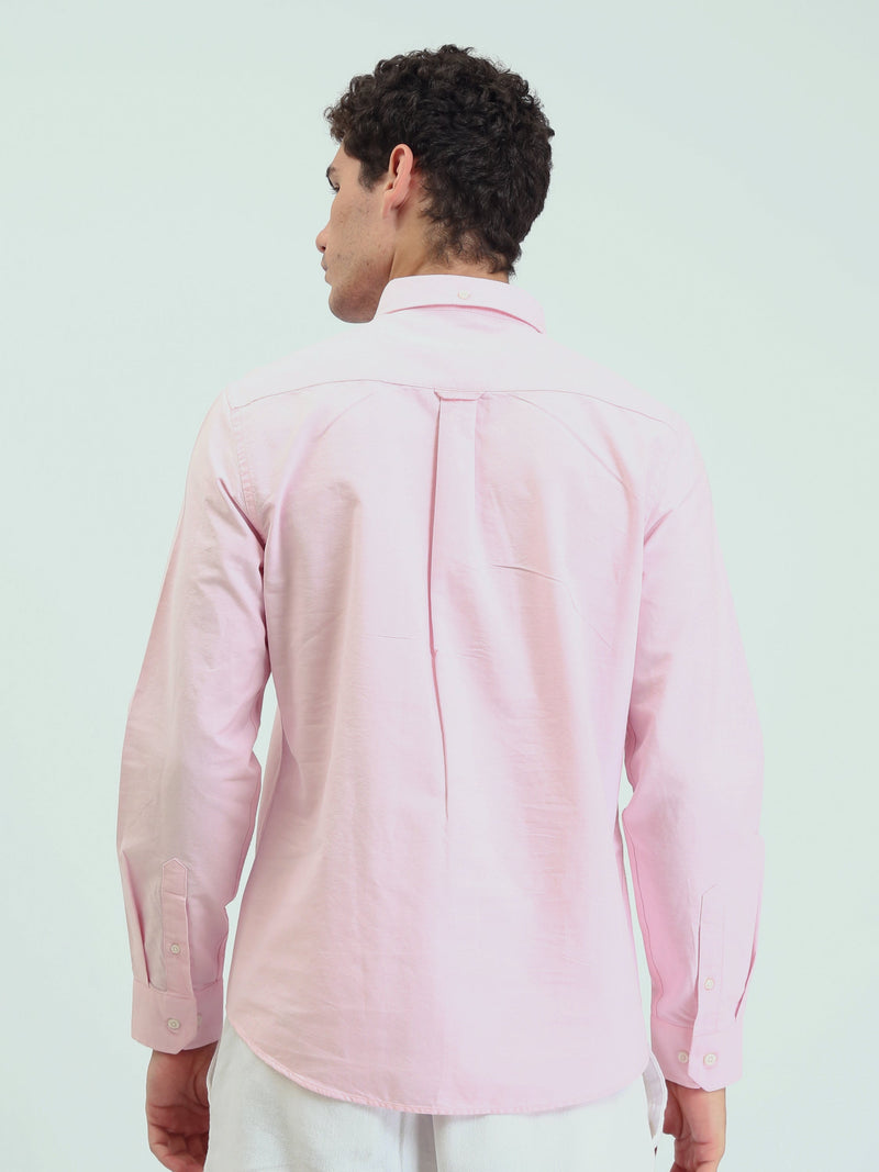 قميص رجالي سادة بأكمام طويلة وياقة Button-Down – كاجوال شيك عصري SHI25SEOR16950TM1