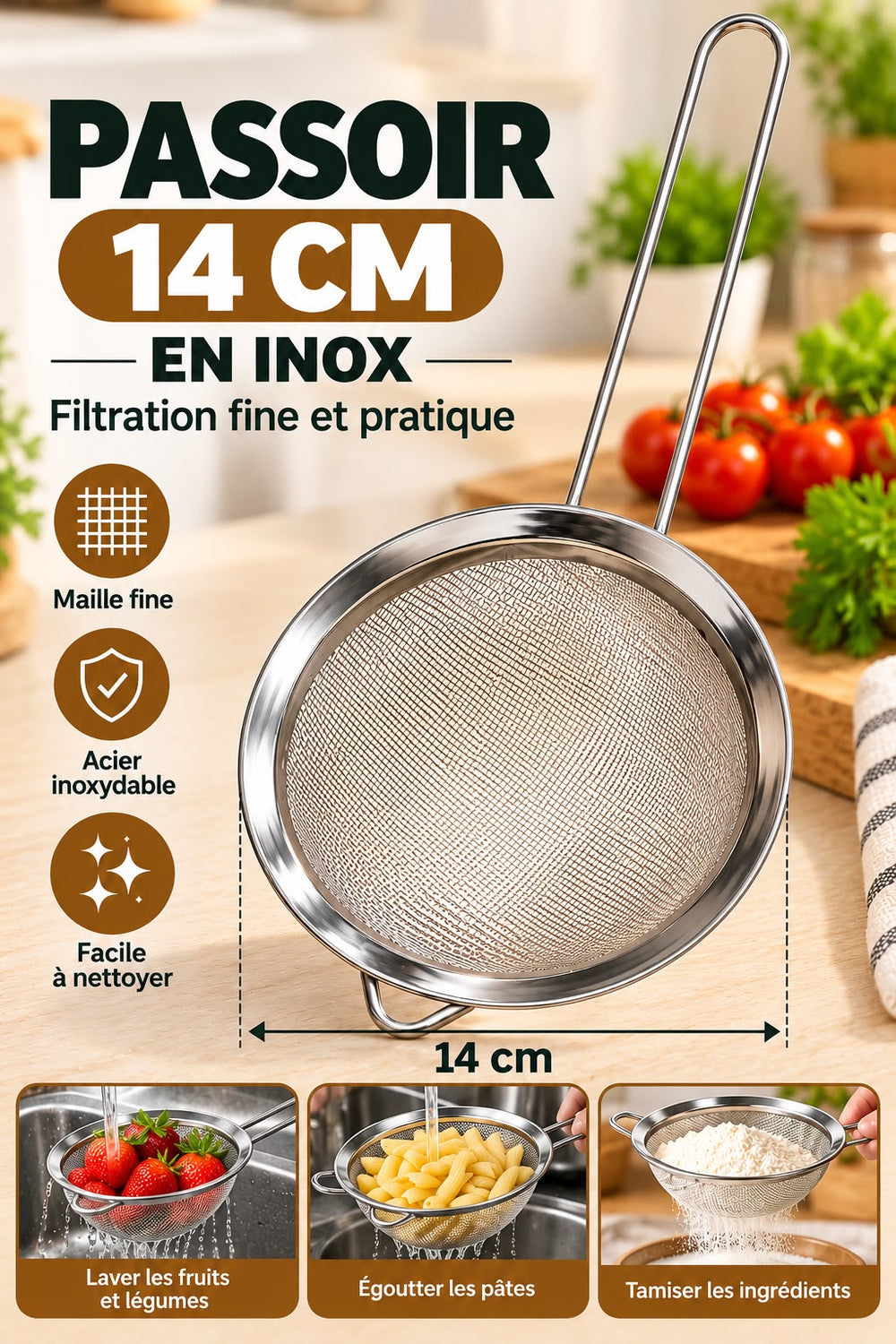 PASSOIR INOX 14CM