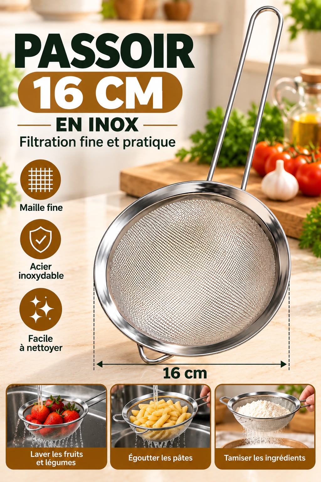 PASSOIR INOX 16CM