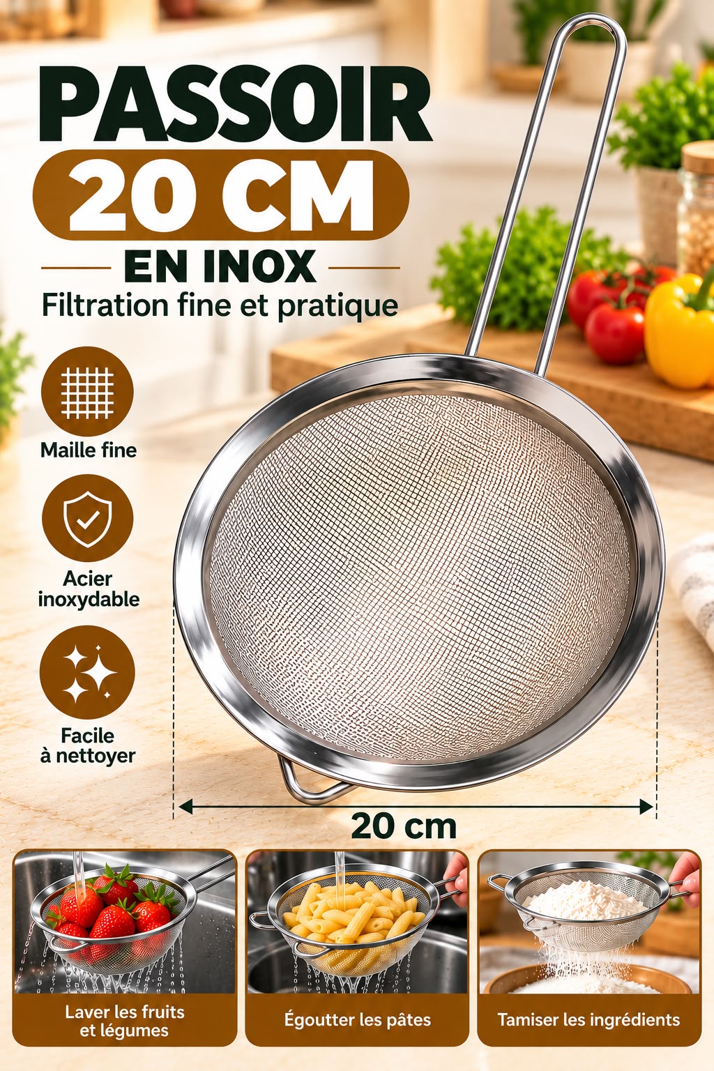 PASSOIR INOX 20CM