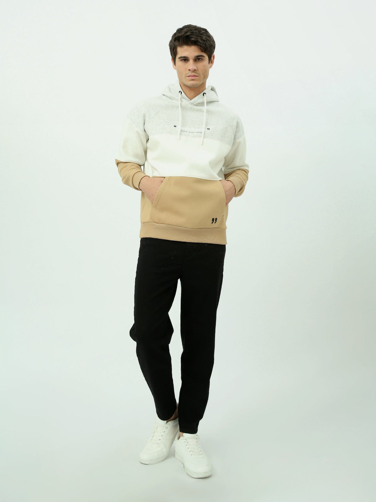 Sweat à capuche homme à blocs contrastés – Style urbain et confort quotidien - SWS25WHCK26282TM1