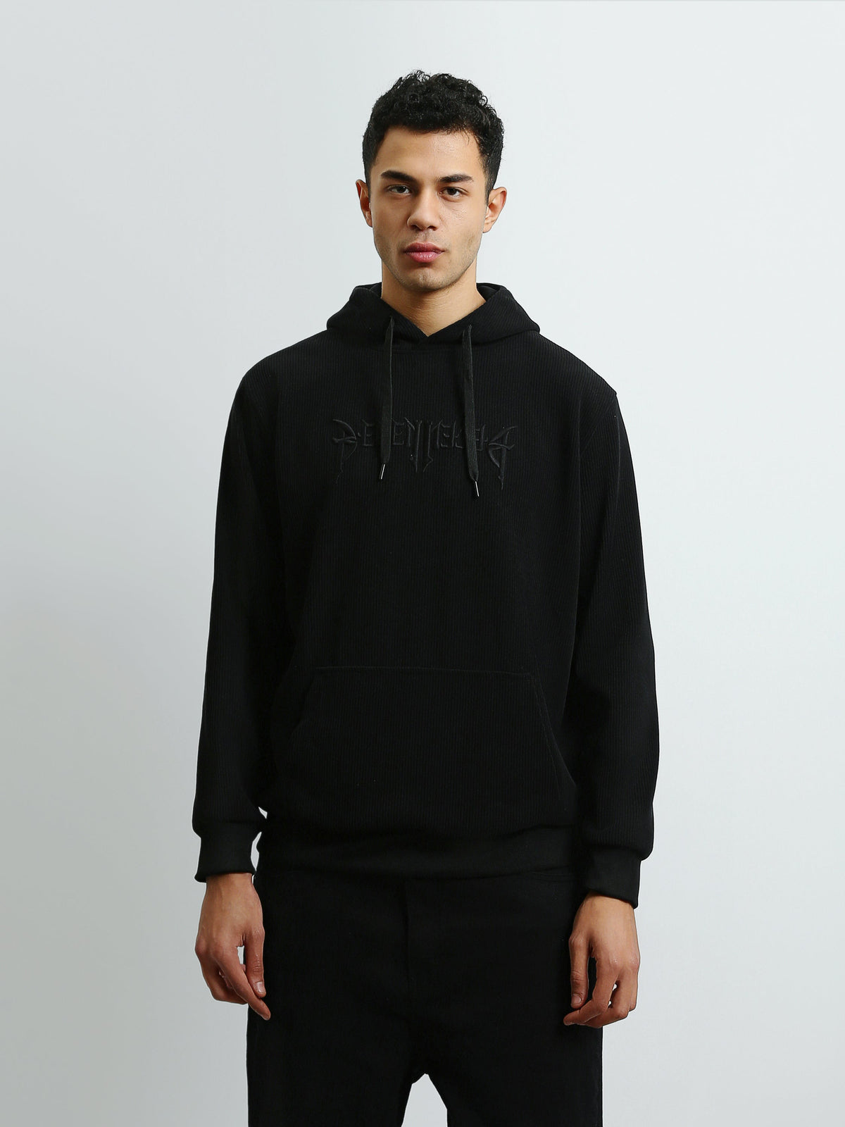 Sweat à Capuche Homme en Maille Côtelée avec Broderie - SWS26WHEK26532TM1