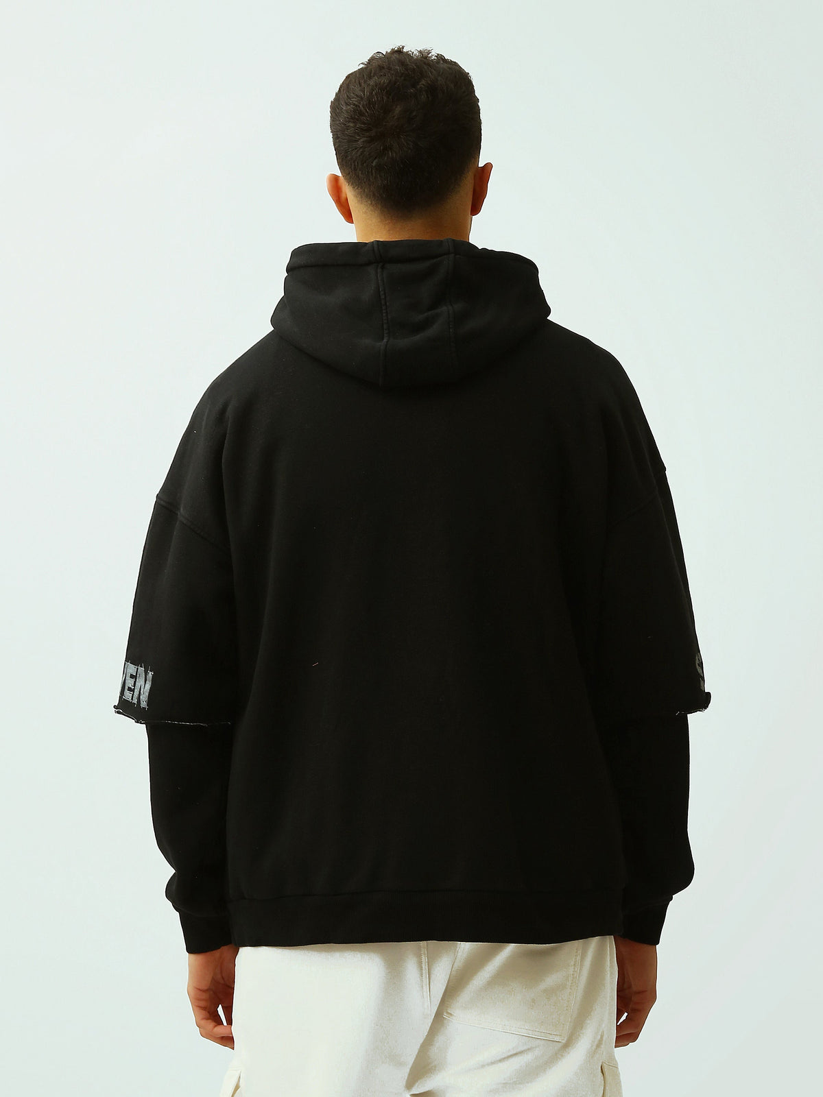 Sweat à Capuche Homme Oversize avec Imprimé Graphique Streetwear - SWS26WHNK26367TM1