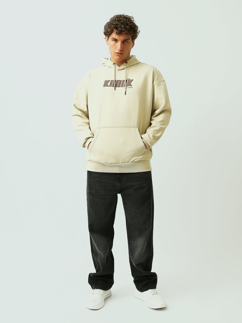 Sweat à Capuche Homme Oversize avec Inscription Graphique - SWS26WHNK26454TM1