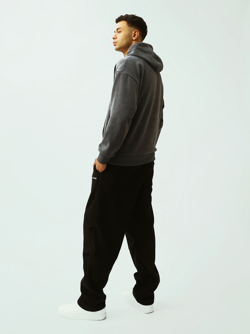 Sweat à Capuche Homme Gris Foncé Oversize – Imprimé Aura Arcade - SWS26WHNK26533TM1