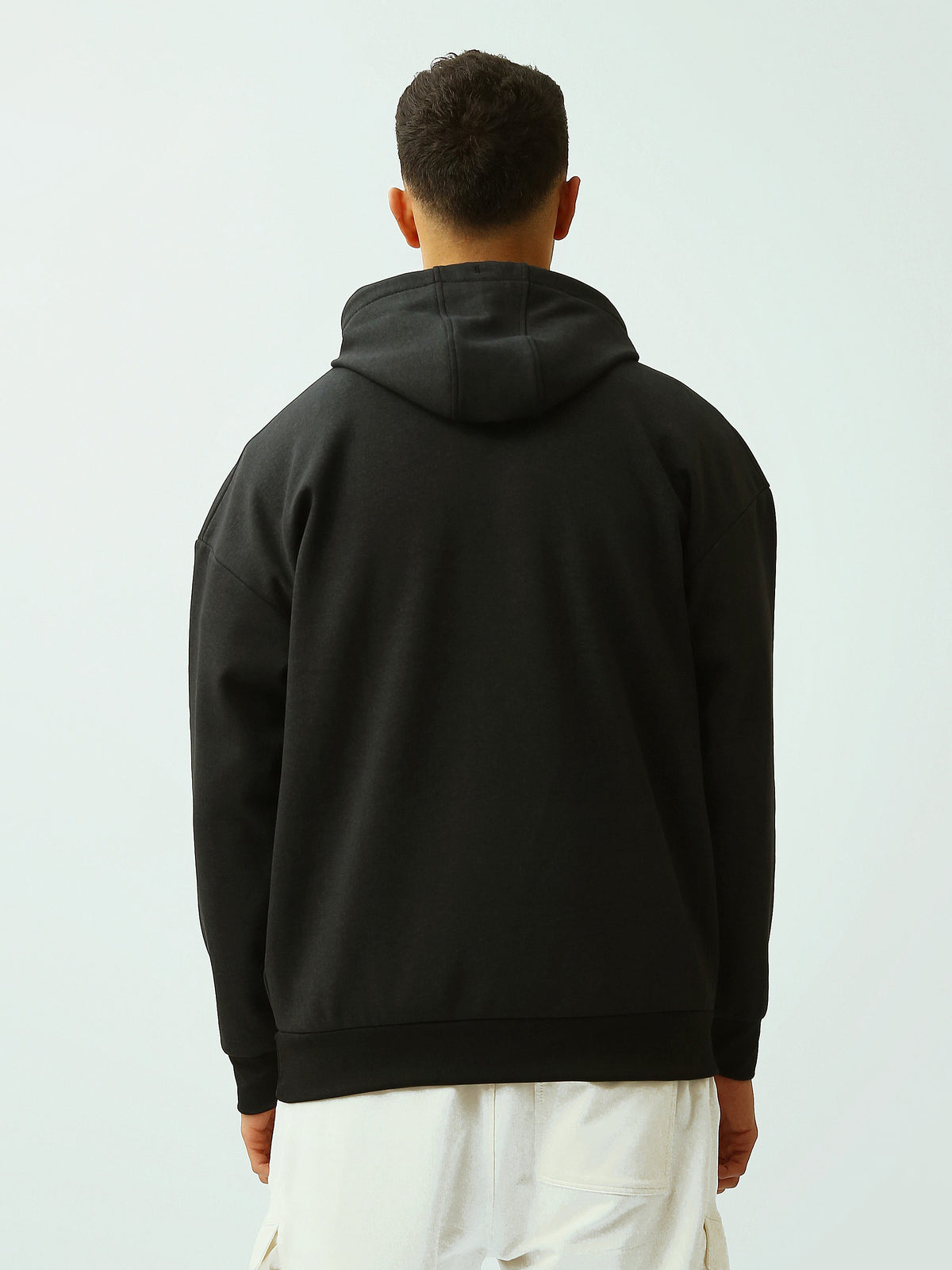 Sweat à Capuche Homme Noir Oversize avec Imprimé SWAG – Streetwear - SWS26WHNL26434TM1