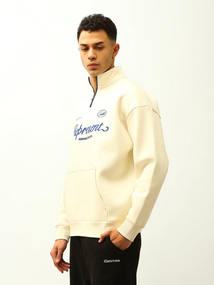 Sweat Homme à Col Montant Zippé avec Broderie – Style Streetwear - SWS26WQNL26577TM1