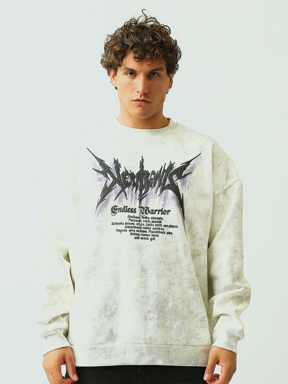 Sweat-shirt homme à col rond avec imprimé graphique – Style streetwear moderne - SWS26WRNL26449TM1