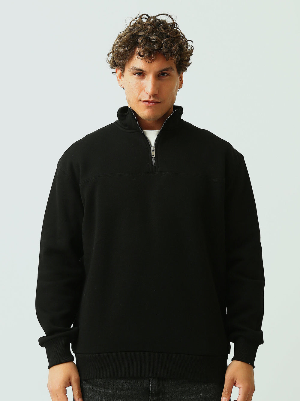 Sweat Homme Col Montant à Demi-Zip Oversize - SWS26WTPL26501TM1