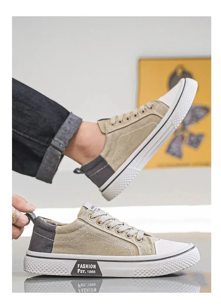 Chaussures Homme en Toile – Sneakers Skateboard Extérieures, Baskets Antidérapantes et Respirantes, Idéales pour la Marche et les Activités Casual - Justyol