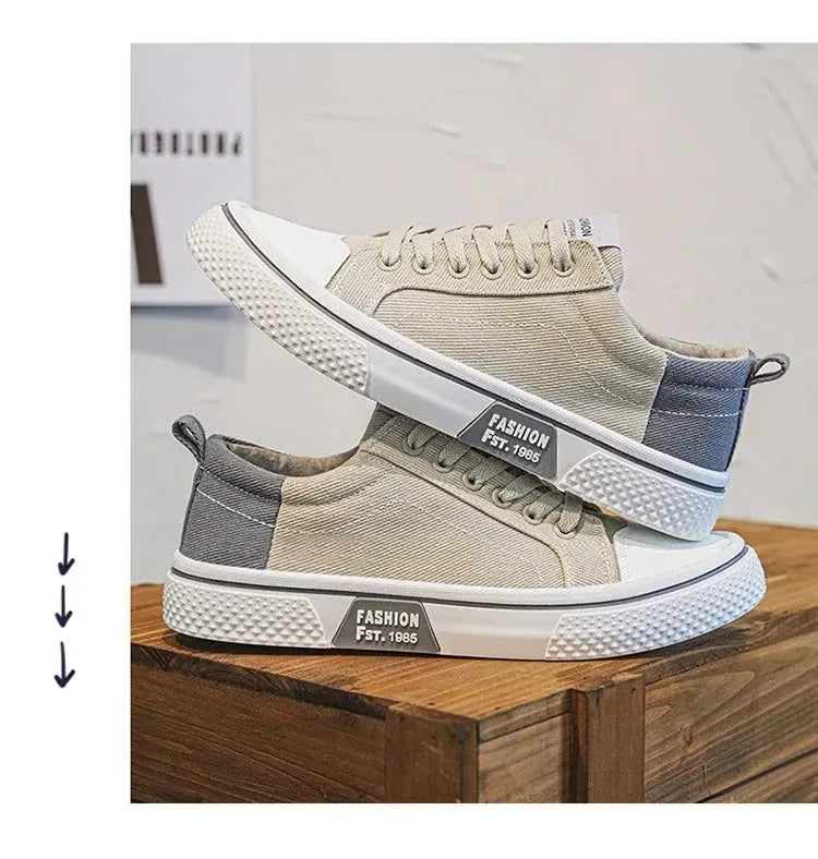 Chaussures Homme en Toile – Sneakers Skateboard Extérieures, Baskets Antidérapantes et Respirantes, Idéales pour la Marche et les Activités Casual - Justyol