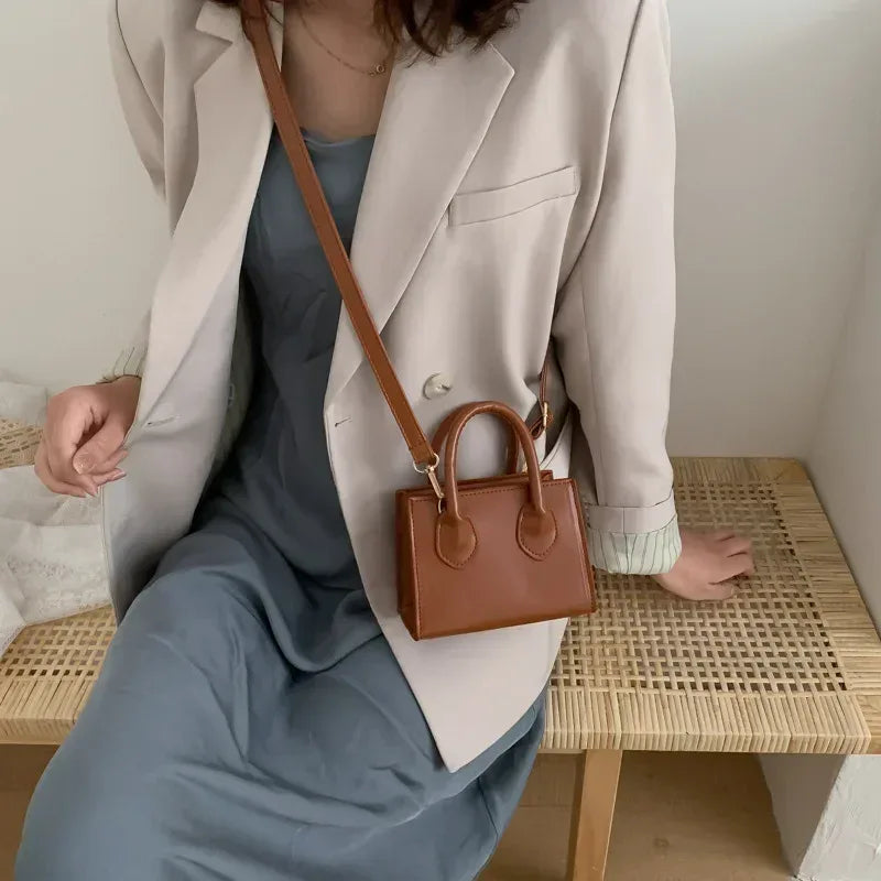 Mini Sac à Main Femme – Sac Rétro Carré, Sac à Bandoulière et Messenger Élégant et Polyvalent