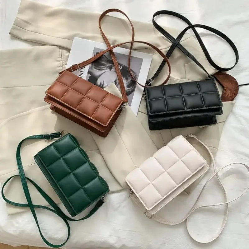 Sac à bandoulière femme minimaliste en PU, coloris noir