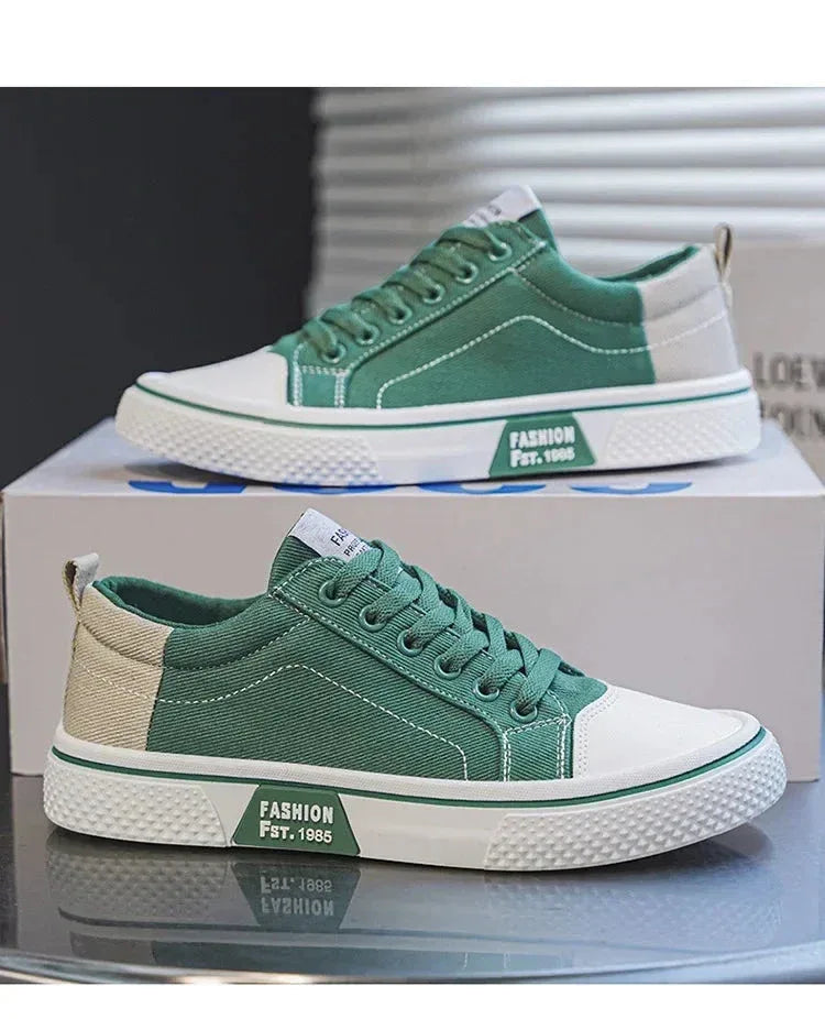 Chaussures Homme en Toile – Sneakers Skateboard Extérieures, Baskets Antidérapantes et Respirantes, Idéales pour la Marche et les Activités Casual - Justyol