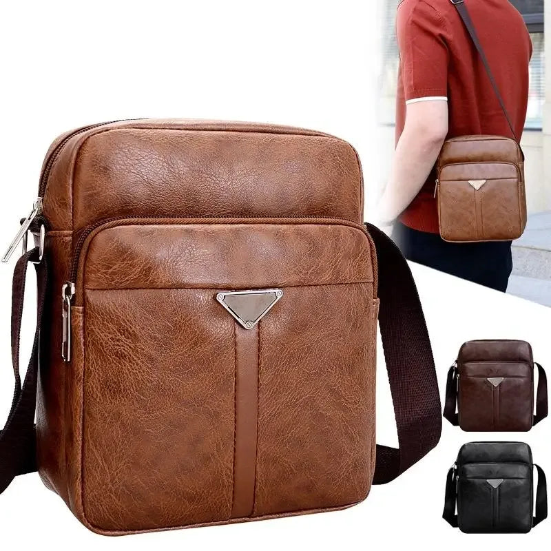 Sac Messenger Homme Vertical en Cuir PU – Sac Bandoulière Business Casual Style Coréen - Justyol