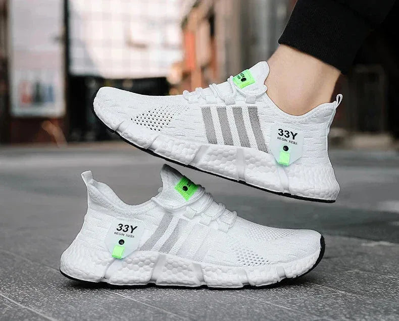 Chaussure Homme Sportive avec Semelle Blanche Élevée – Légère et Confortable pour l'Usage Quotidien - Justyol
