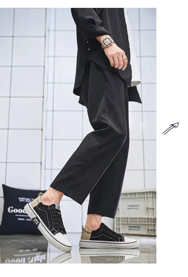 Chaussures Homme en Toile – Sneakers Skateboard Extérieures, Baskets Antidérapantes et Respirantes, Idéales pour la Marche et les Activités Casual - Justyol