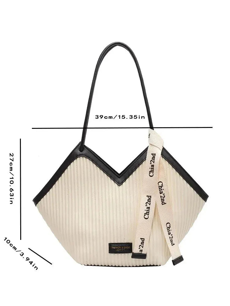Sac à Main Femme Style Coréen – Sac Tote Casual en Canvas, Sac Bandoulière Commuter et Sac Élégant - Justyol