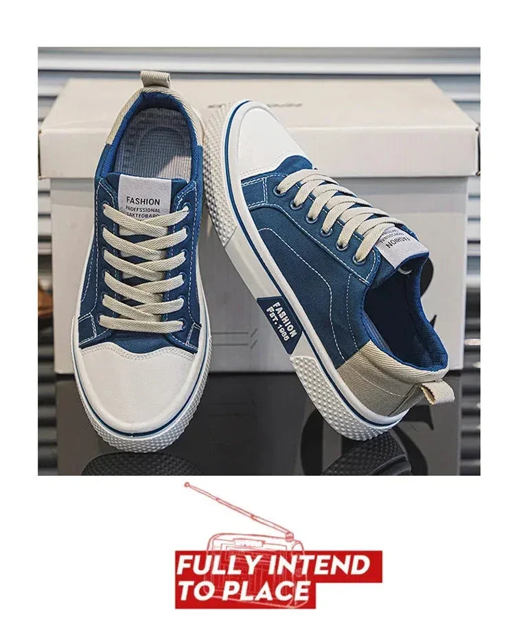 Chaussures Homme en Toile – Sneakers Skateboard Extérieures, Baskets Antidérapantes et Respirantes, Idéales pour la Marche et les Activités Casual - Justyol