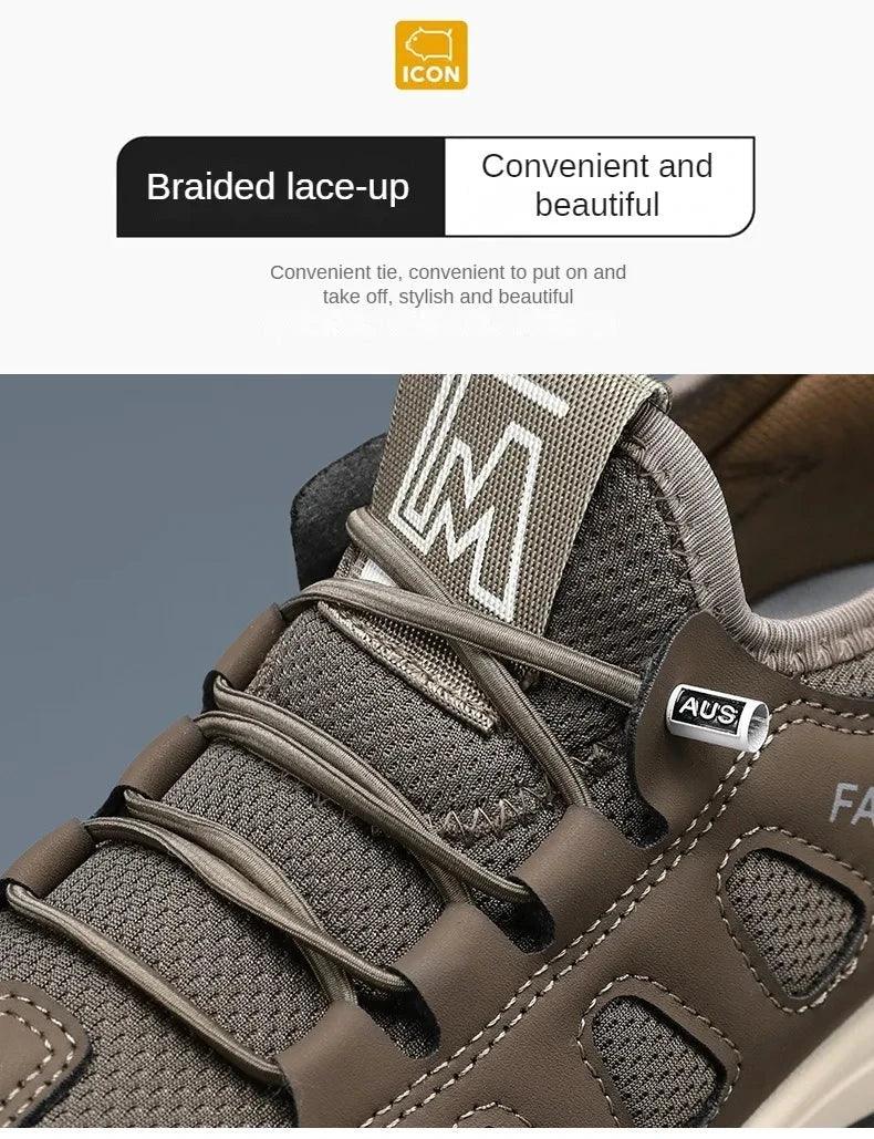 Chaussures de Randonnée Homme – Sneakers Respirantes et Légères, Chaussures de Marche Extérieures pour l’Été, Confort et Stabilité - Justyol