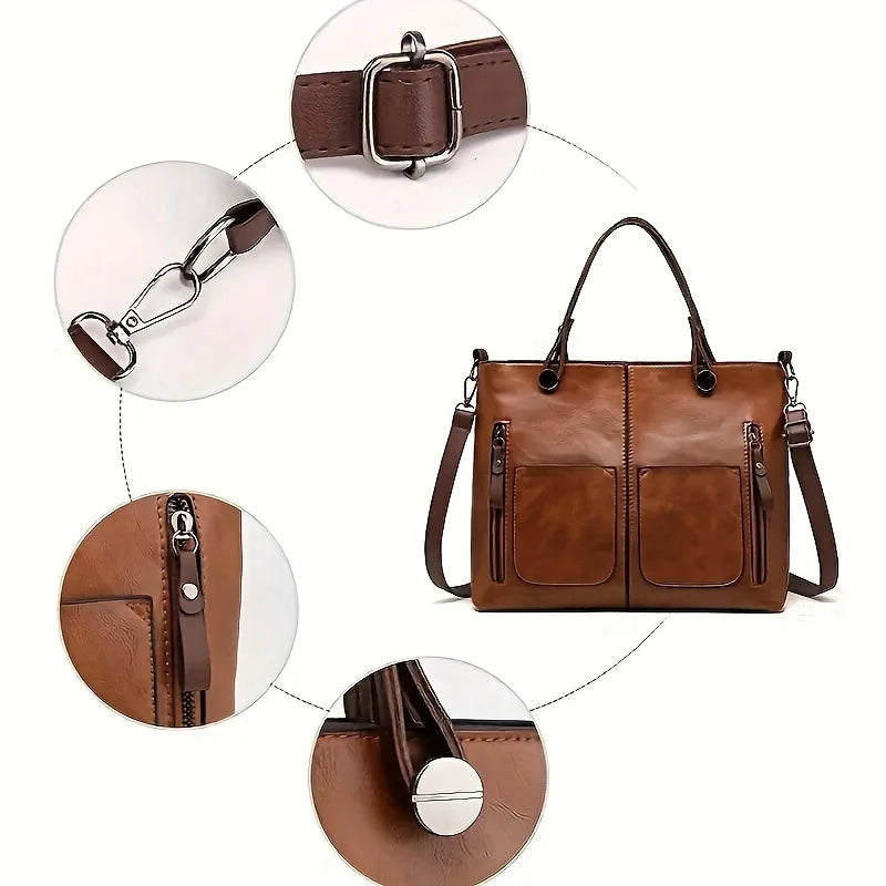 Sac à Main Femme Retro en Cuir PU – Sac Bandoulière Classique