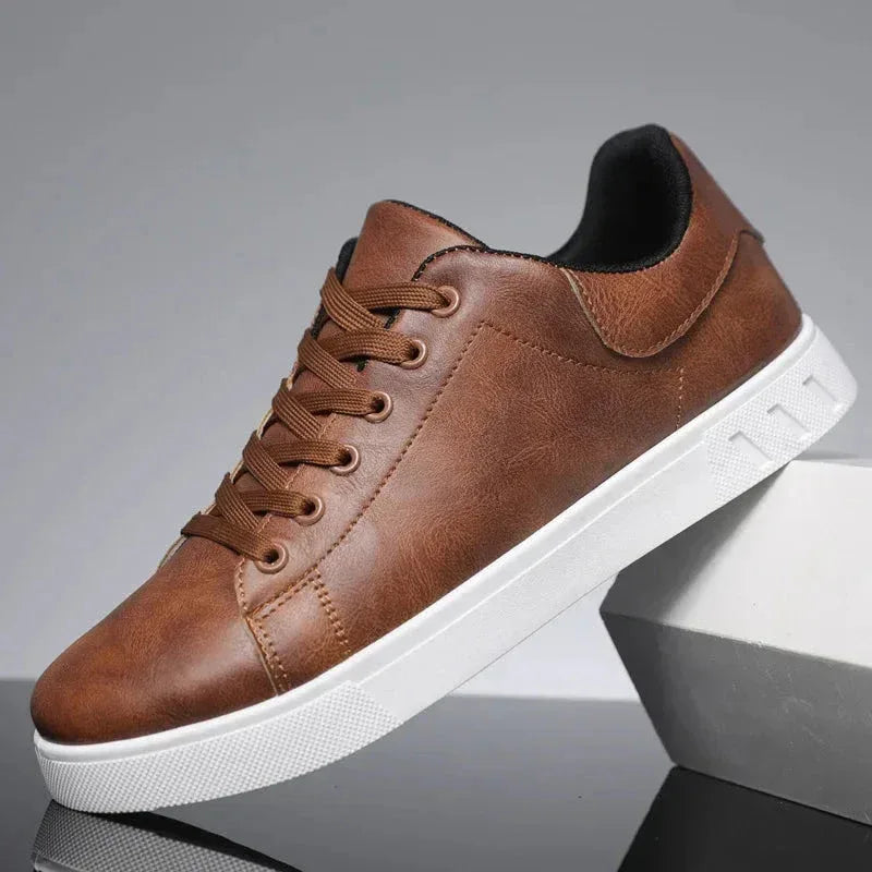 Chaussures Homme en Cuir Classiques – Baskets à Semelle Épaisse, Chaussures de Marche Tendances et Confortables - Justyol