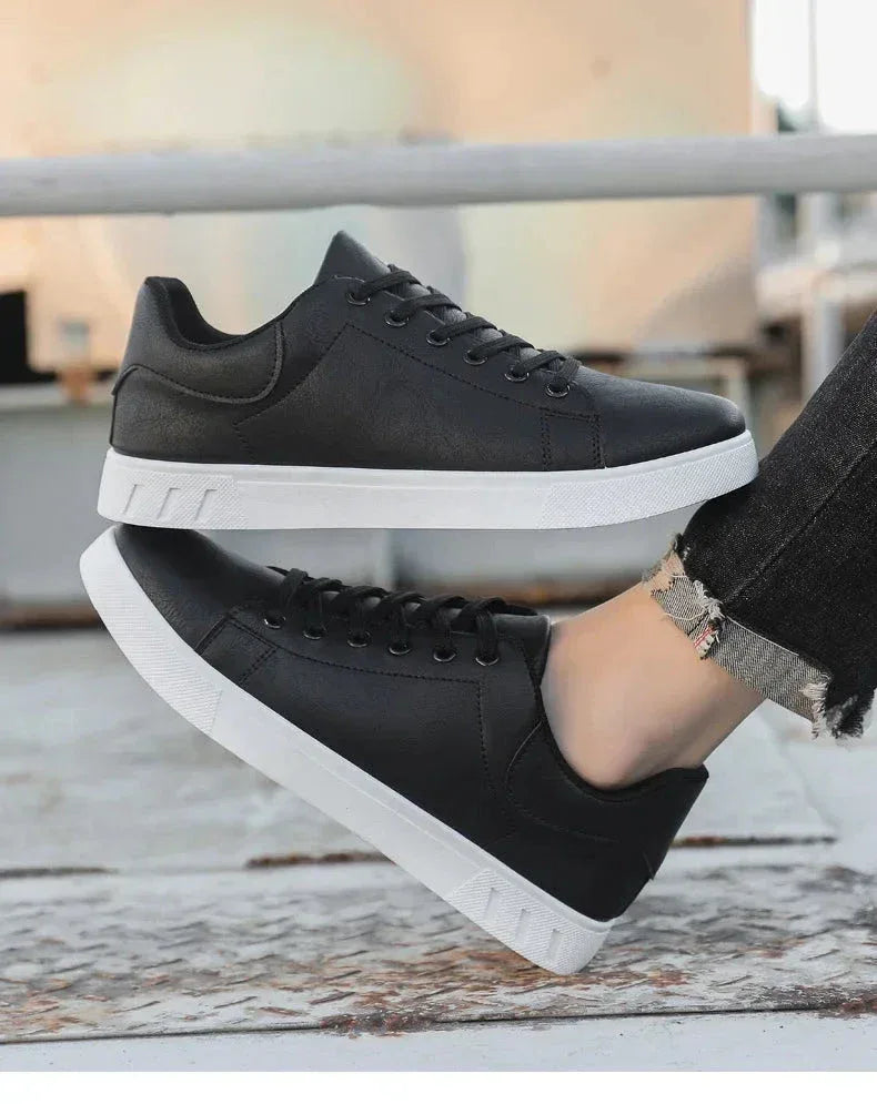 Chaussures Homme en Cuir Classiques – Baskets à Semelle Épaisse, Chaussures de Marche Tendances et Confortables - Justyol