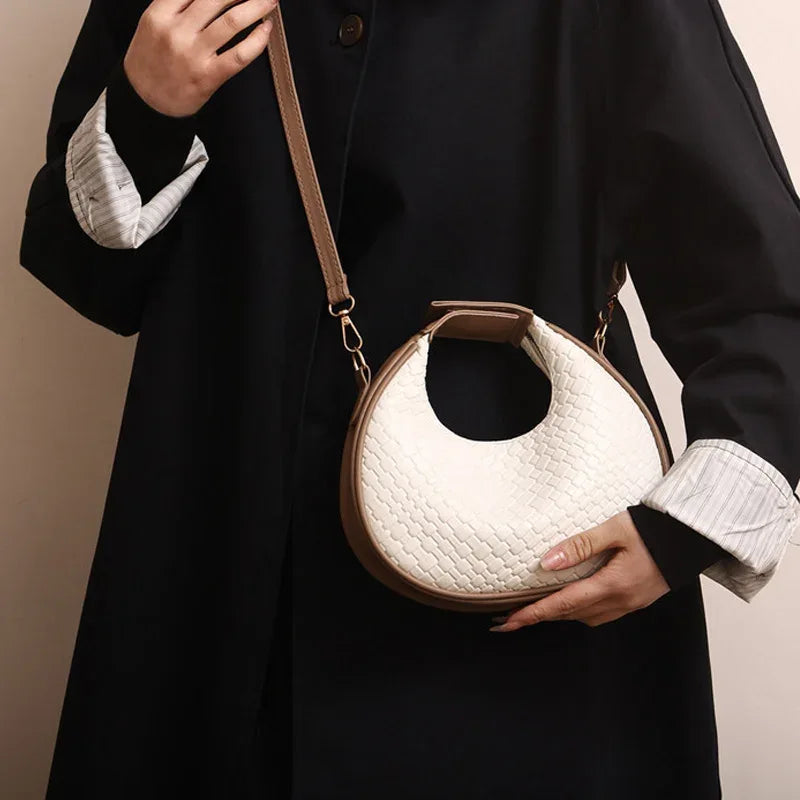 Sac à Main Femme – Sac à Bandoulière PU Cuir à Motif Lattice, Sac Small Crossbody Élégant et Tendance