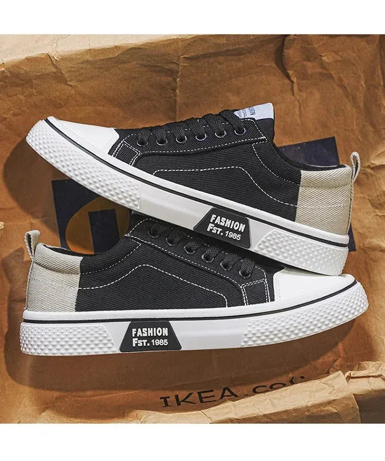 Chaussures Homme en Toile – Sneakers Skateboard Extérieures, Baskets Antidérapantes et Respirantes, Idéales pour la Marche et les Activités Casual - Justyol