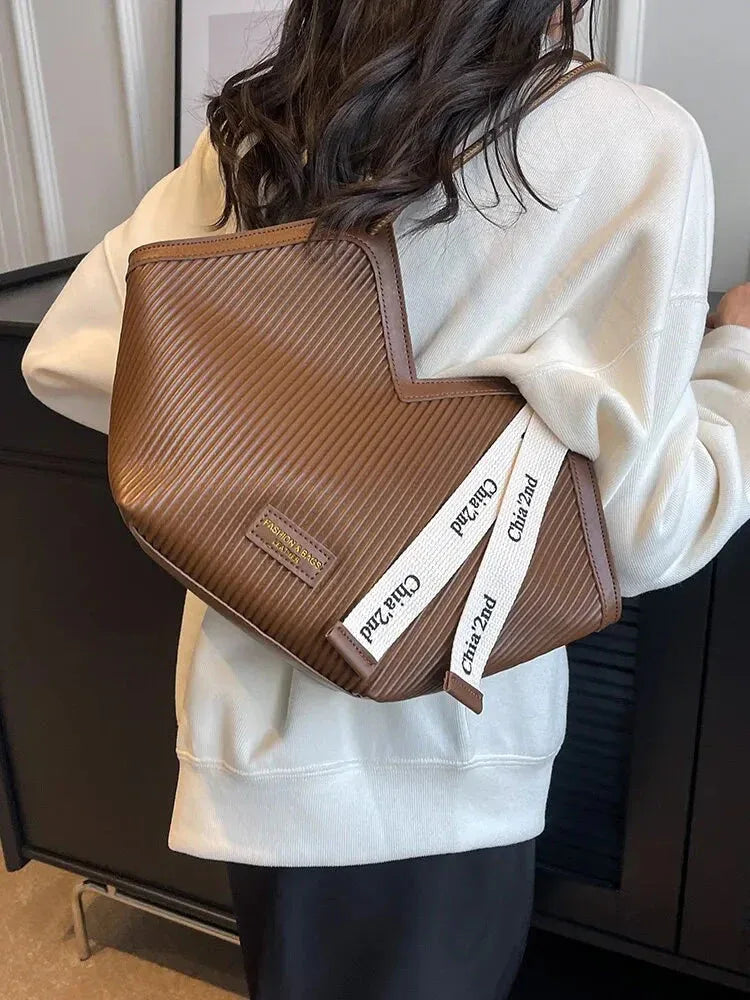 Sac à Main Femme Style Coréen – Sac Tote Casual en Canvas, Sac Bandoulière Commuter et Sac Élégant - Justyol