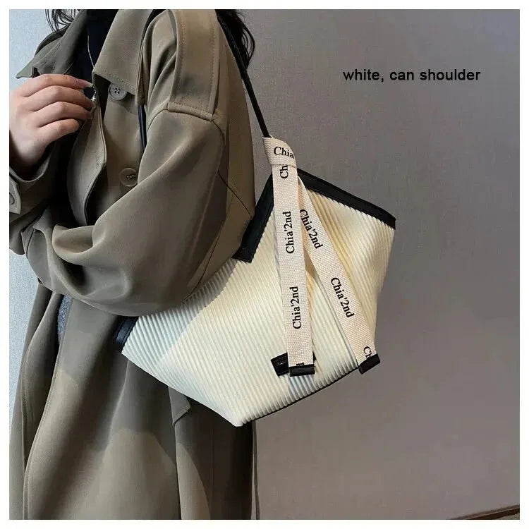 Sac à Main Femme Style Coréen – Sac Tote Casual en Canvas, Sac Bandoulière Commuter et Sac Élégant - Justyol