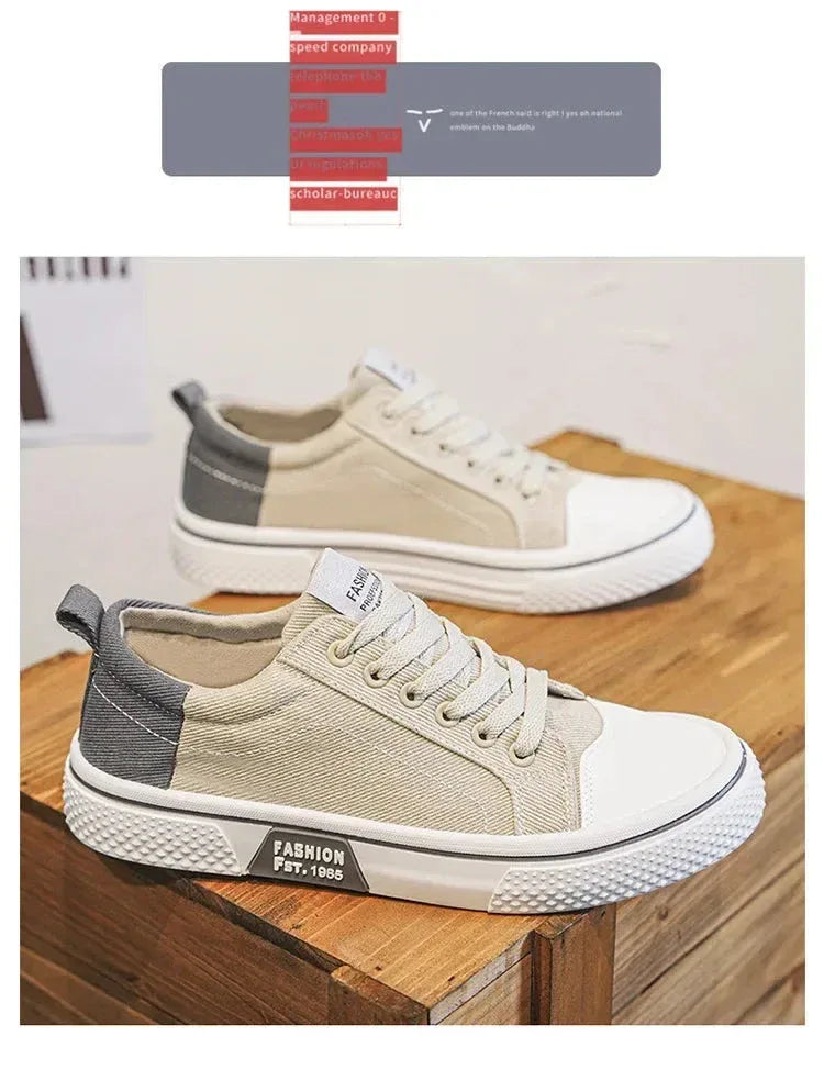 Chaussures Homme en Toile – Sneakers Skateboard Extérieures, Baskets Antidérapantes et Respirantes, Idéales pour la Marche et les Activités Casual - Justyol