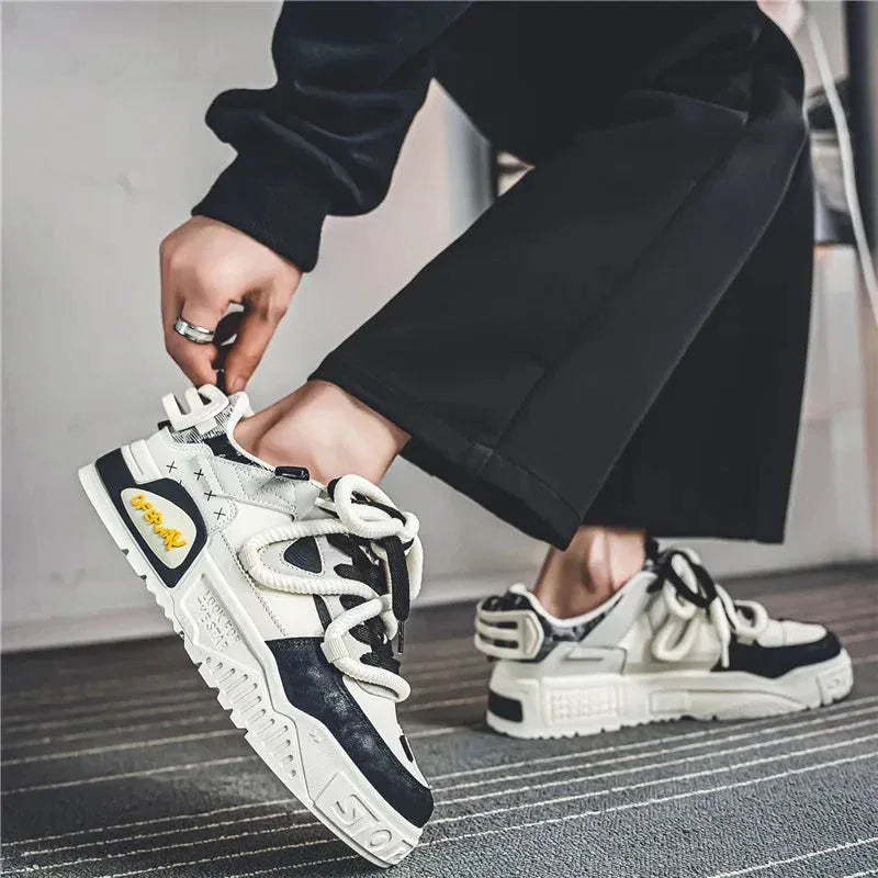Chaussure Homme Casual avec Lacets et Semelle Élevée – Design Moderne et Confortable - Justyol