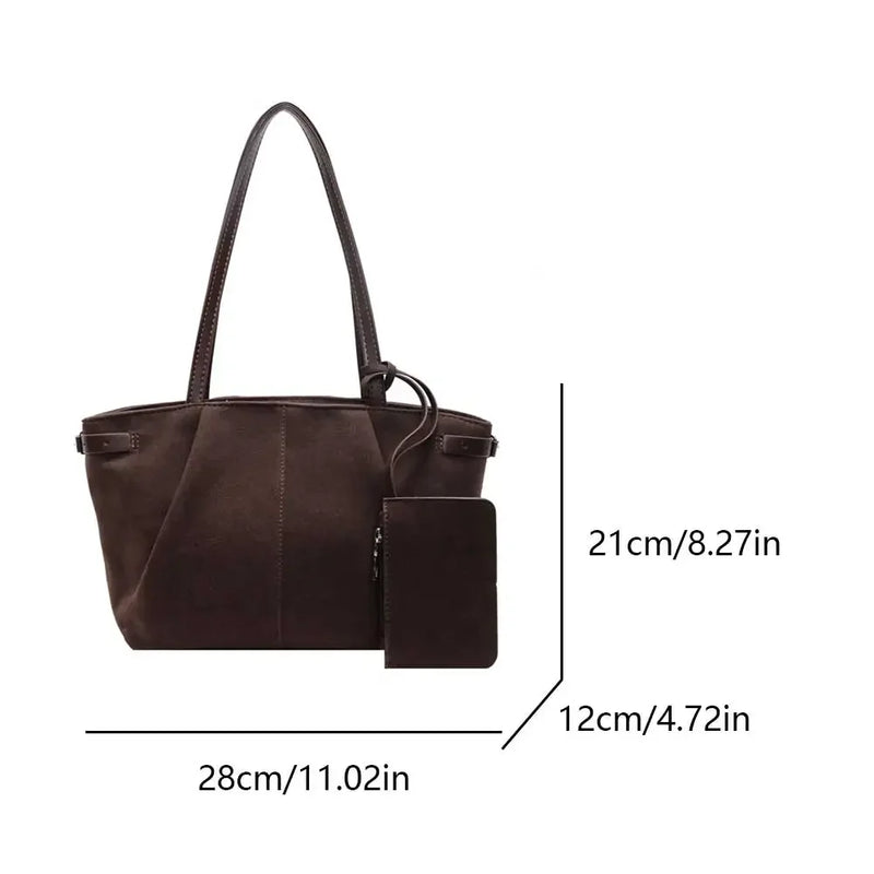 Sac à Main Femme – Sac Souple en Daim avec Fermeture Éclair et Poche Intérieure