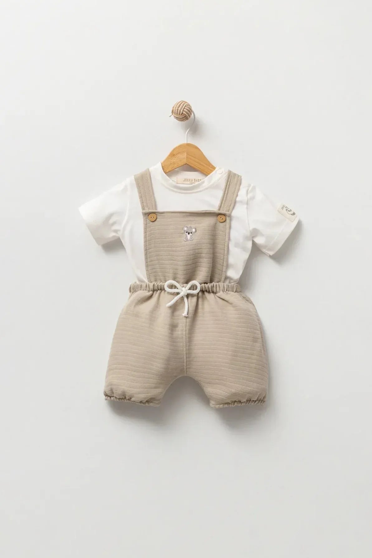 Ensemble bébé garçon salopette en mousseline brodée koala - Justyol
