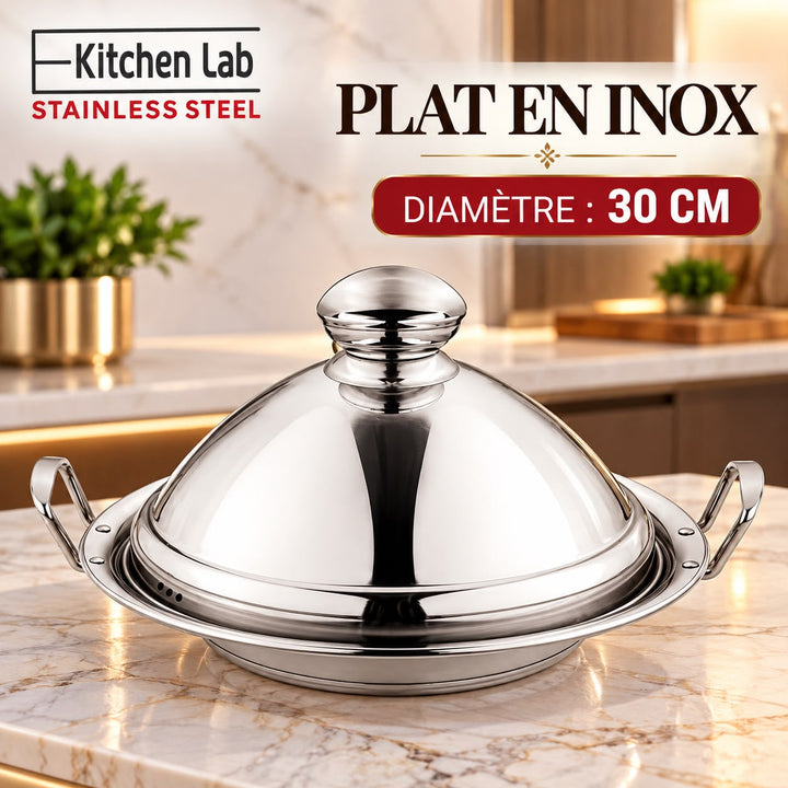 TAJINE EN INOX AVEC BRAS 30CM